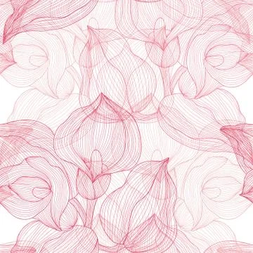 Seamless pattern with decorative calla, for invitations, cards, scrapbooking Stock Illustration
