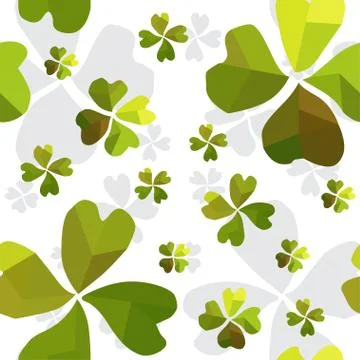 Seamless pattern with decorative clovers, for invitations, cards, scrapbooking Stock Illustration