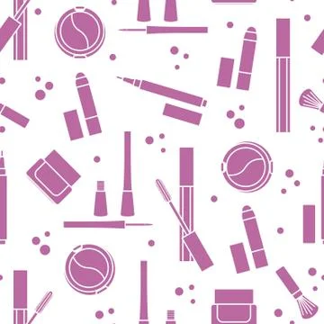 Seamless pattern of decorative cosmetics. Stock Illustration