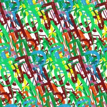Seamless pattern decorative Cyrillic alphabet font style sketch Stock Illustration