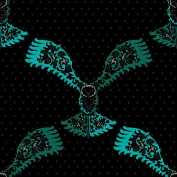 Seamless pattern with decorative eagles Illustrazione stock