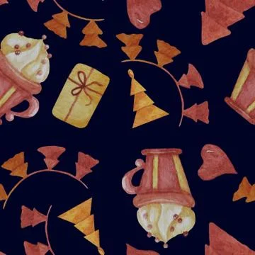 Seamless pattern. Decorative elements for Christmas and New Year. Decorations Stock Illustration