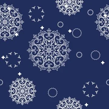 Seamless pattern with decorative elements mandala. Stock Illustration