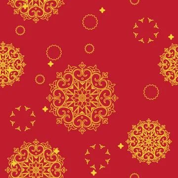 Seamless pattern with decorative elements mandala. 스톡 일러스트