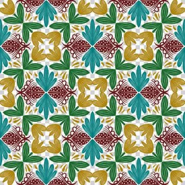 Seamless pattern with decorative elements in retro style. Colorful ornament Stock-Illustration
