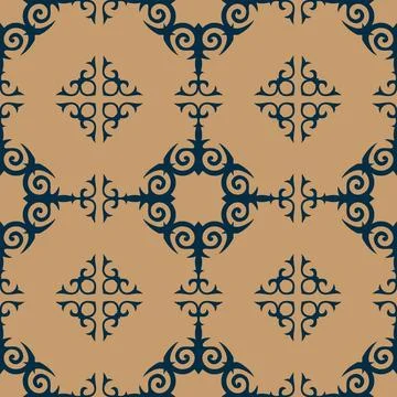Seamless pattern with decorative elements. Seamless pattern featuring dark blue 스톡 일러스트