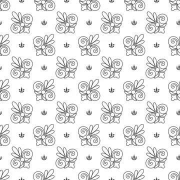 Seamless pattern of decorative elements, for texture, textiles and simple bac Illustrazione stock