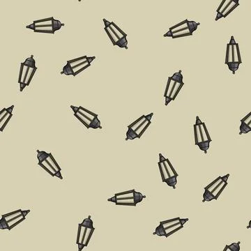 Seamless pattern decorative exterior lamp cartoon vector Stock Illustration