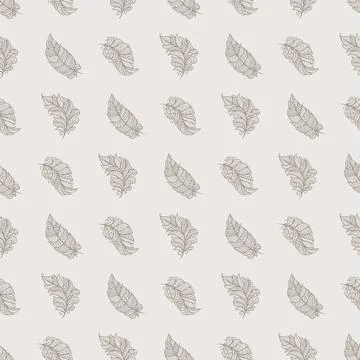 Seamless pattern with decorative feathers.  Stock Illustration