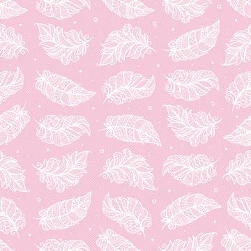 Seamless pattern with decorative feathers.  스톡 일러스트