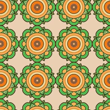 Seamless pattern with decorative flowers Stock Illustration