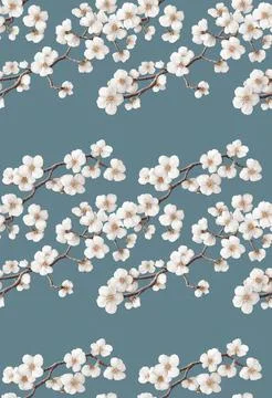 Seamless pattern with decorative flowers Stock Illustration
