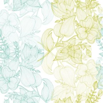 Seamless pattern with decorative flowers, for invitations, cards, scrapbooking Stock Illustration