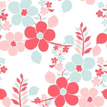 Seamless pattern with decorative flowers, for invitations, cards, scrapbooking Stock Illustration