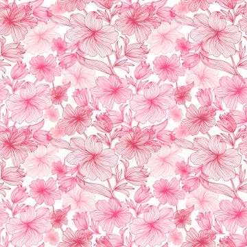 Seamless pattern with decorative flowers, for invitations, cards, scrapbooking Stock Illustration