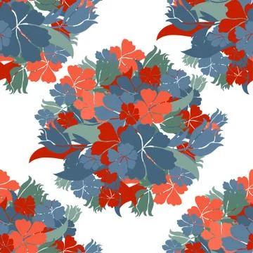 Seamless pattern with decorative flowers, for invitations, cards, scrapbooking Stock Illustration