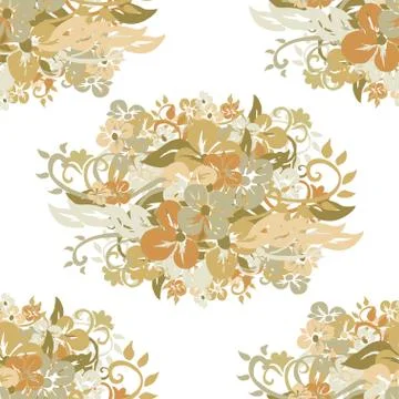 Seamless pattern with decorative flowers, for invitations, cards, scrapbooking Illustrazione stock