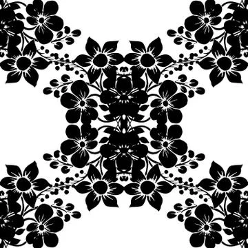 Seamless pattern with decorative flowers, for invitations, cards, scrapbooking Stock Illustration