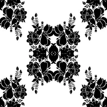 Seamless pattern with decorative flowers, for invitations, cards, scrapbooking Illustrazione stock