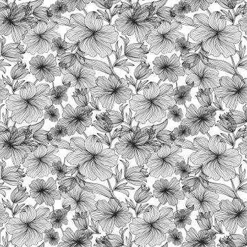 Seamless pattern with decorative flowers, for invitations, cards, scrapbooking Stock Illustration