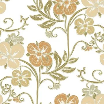 Seamless pattern with decorative flowers, for invitations, cards, scrapbooking Stock Illustration