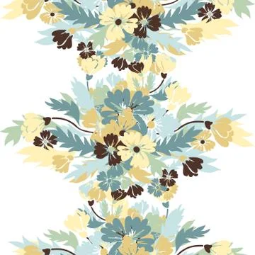 Seamless pattern with decorative flowers, for invitations, cards, scrapbooking Stock Illustration