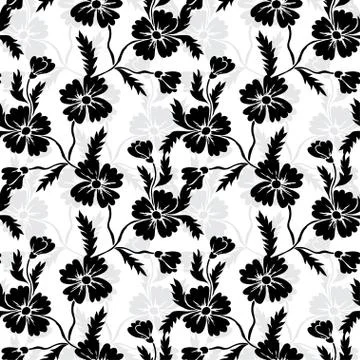 Seamless pattern with decorative flowers, for invitations, cards, scrapbooking Stock Illustration