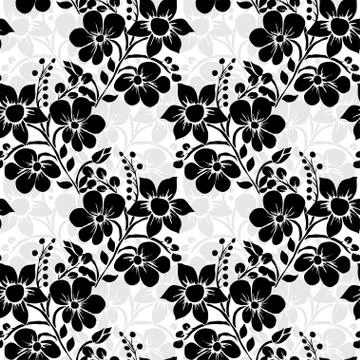 Seamless pattern with decorative flowers, for invitations, cards, scrapbooking Stock Illustration
