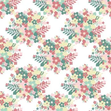 Seamless pattern with decorative flowers, for invitations, cards, scrapbooking Stock Illustration