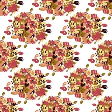 Seamless pattern with decorative flowers, for invitations, cards, scrapbooking Stock Illustration
