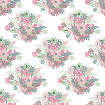 Seamless pattern with decorative flowers, for invitations, cards, scrapbooking Illustrazione stock