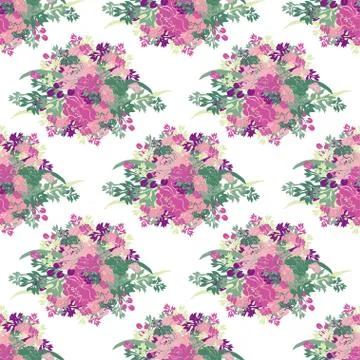Seamless pattern with decorative flowers, for invitations, cards, scrapbooking Stock Illustration