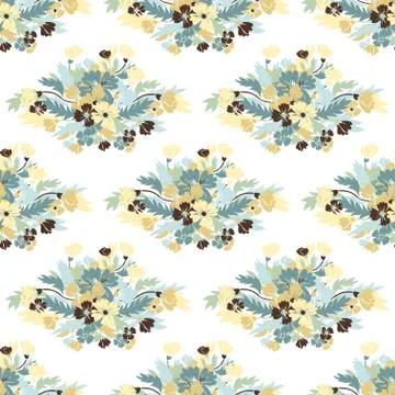 Seamless pattern with decorative flowers, for invitations, cards, scrapbooking Stock Illustration