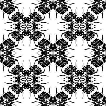 Seamless pattern with decorative flowers, for invitations, cards, scrapbooking Stock Illustration