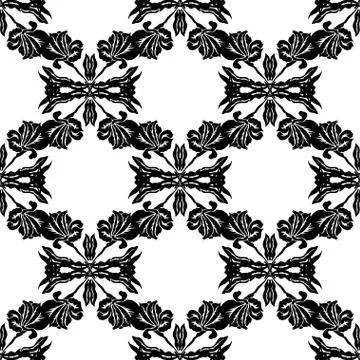 Seamless pattern with decorative flowers, for invitations, cards, scrapbooking Stock Illustration