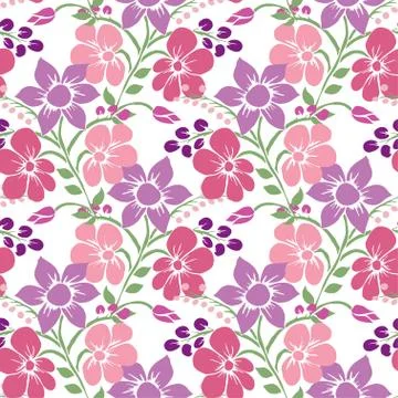 Seamless pattern with decorative flowers, for invitations, cards, scrapbooking Stock Illustration