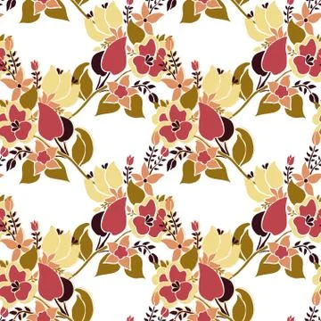 Seamless pattern with decorative flowers, for invitations, cards, scrapbooking Stock Illustration