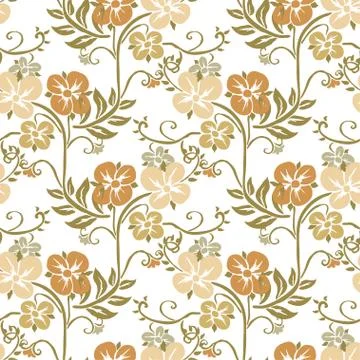 Seamless pattern with decorative flowers, for invitations, cards, scrapbooking Stock Illustration