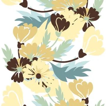 Seamless pattern with decorative flowers, for invitations, cards, scrapbooking Stock Illustration