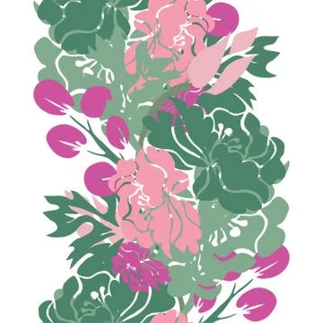 Seamless pattern with decorative flowers, for invitations, cards, scrapbooking Stock Illustration