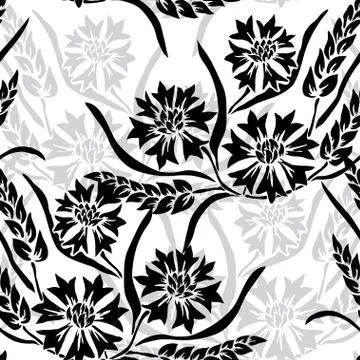 Seamless pattern with decorative flowers, for invitations, cards, scrapbooking Stock Illustration