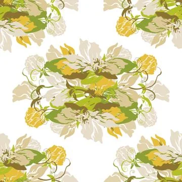 Seamless pattern with decorative flowers, for invitations, cards, scrapbooking Stock Illustration