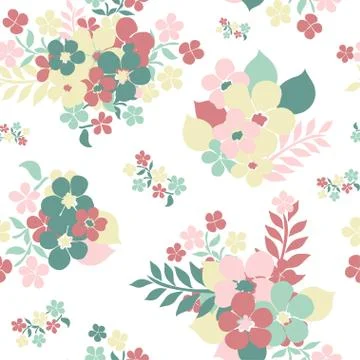Seamless pattern with decorative flowers, for invitations, cards, scrapbooking Stock Illustration