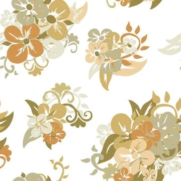Seamless pattern with decorative flowers, for invitations, cards, scrapbooking Stock Illustration