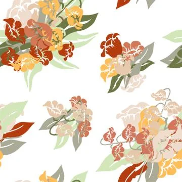 Seamless pattern with decorative flowers, for invitations, cards, scrapbooking Stock Illustration