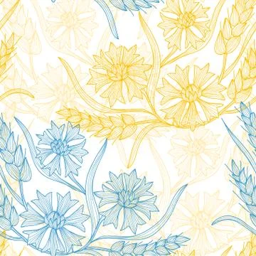 Seamless pattern with decorative flowers, for invitations, cards, scrapbooking Stock Illustration