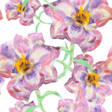 Seamless pattern with decorative flowers, for invitations, cards, scrapbooking Stock Illustration