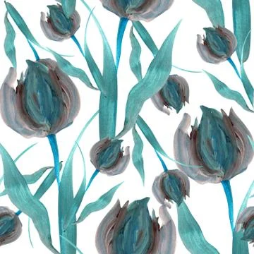 Seamless pattern with decorative flowers, for invitations, cards, scrapbooking Illustrazione stock