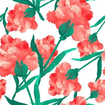 Seamless pattern with decorative flowers, for invitations, cards, scrapbooking Stock Illustration