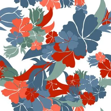 Seamless pattern with decorative flowers, for invitations, cards, scrapbooking Illustrazione stock